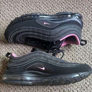 Nike Black and Pink Air Max 97 Sneakers. Women’s Size 12